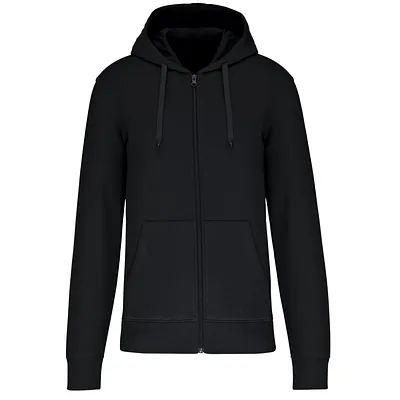 Sudadera Negra capucha y cremallera premium